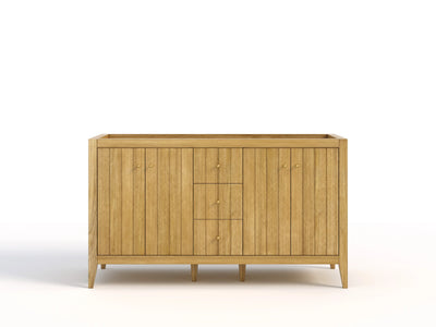 Atlanta Teak Wood 60 in. W x 22 in. D Double Sink Bathroom Vanity