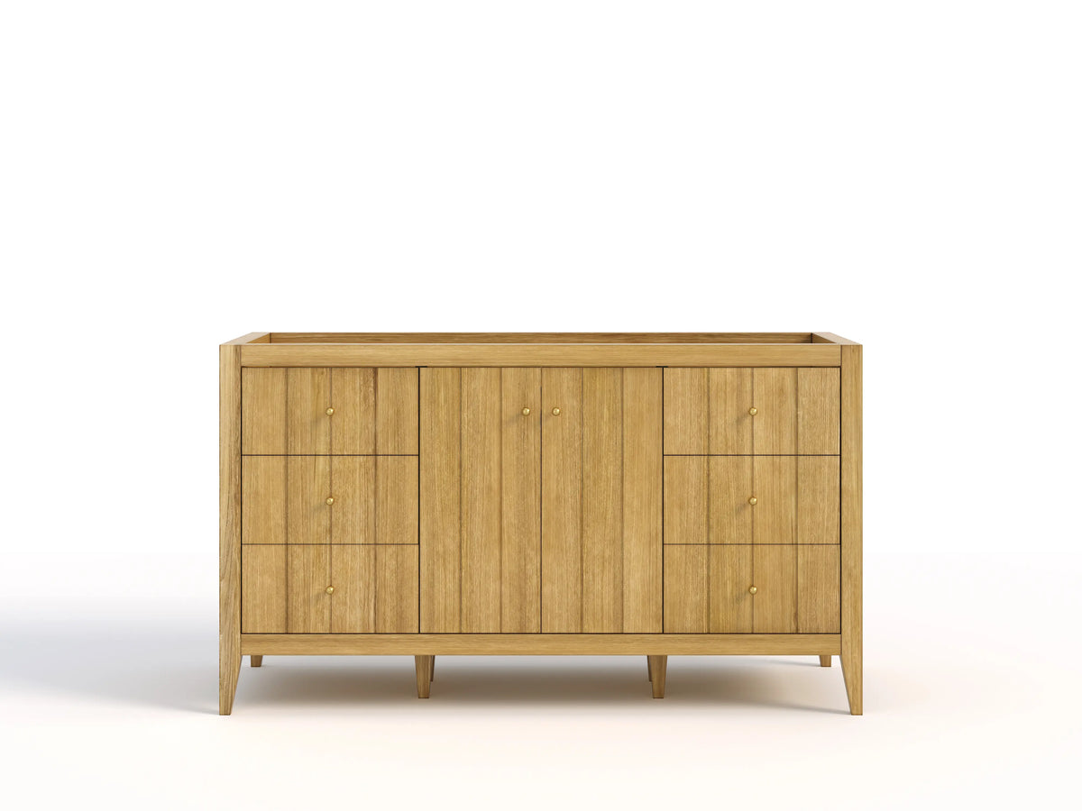 Atlanta Teak Wood 60 in. W x 22 in. D Single Sink Bathroom Vanity