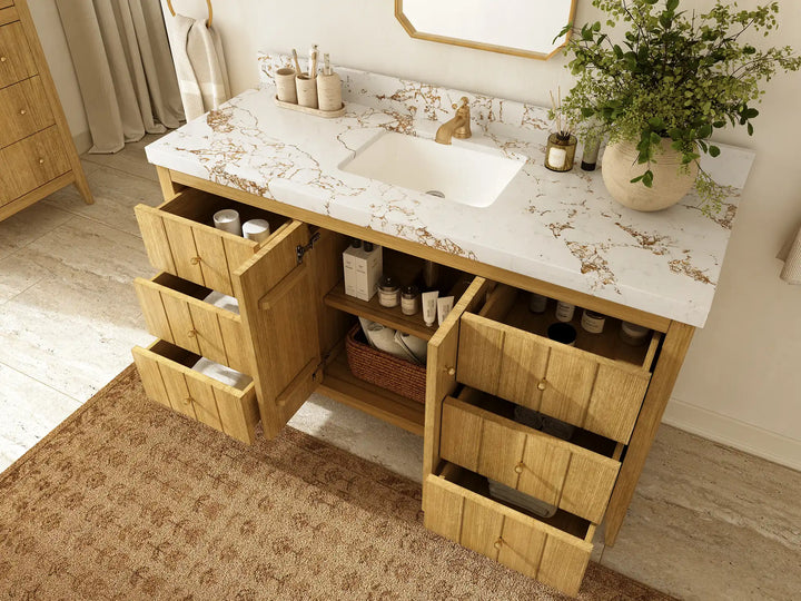 Atlanta Teak Wood 60 in. W x 22 in. D Single Sink Bathroom Vanity - photo 3