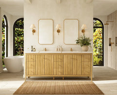 Atlanta Teak Wood 84 in. W x 22 in. D Double Sink Bathroom Vanity - photo 4