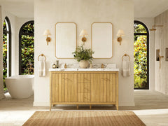 Atlanta Teak Wood 60 in. W x 22 in. D Double Sink Bathroom Vanity - photo 4