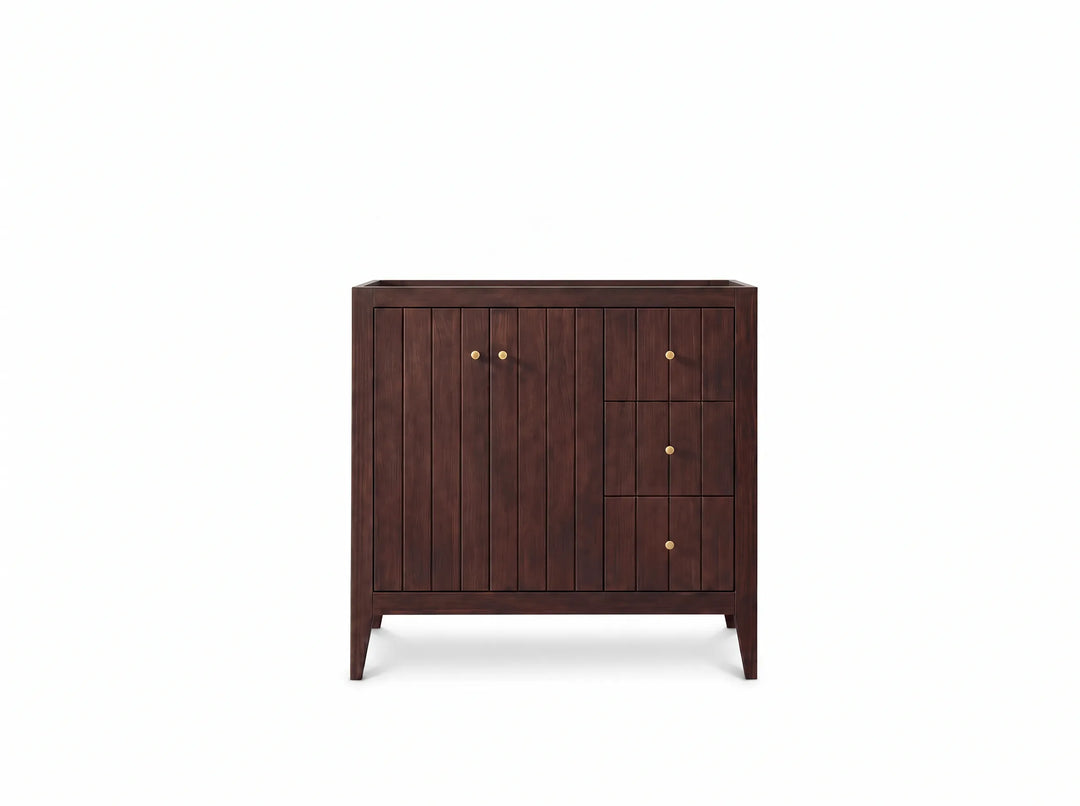Atlanta Teak Wood 36 in. W x 22 in. D Left Offset Sink Bathroom Vanity | 
              
                Dark Walnut Finish Teak
                
                  
             - ATL_TK_WLN_WHQZ_36L - photo №3