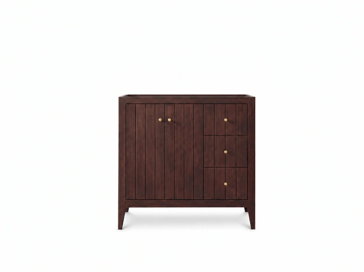 Atlanta Teak Wood 36 in. W x 22 in. D Left Offset Sink Bathroom Vanity - photo 3