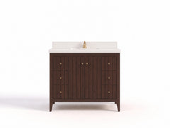 Atlanta Teak Wood 42 in. W x 22 in. D Single Sink Bathroom Vanity - photo 1