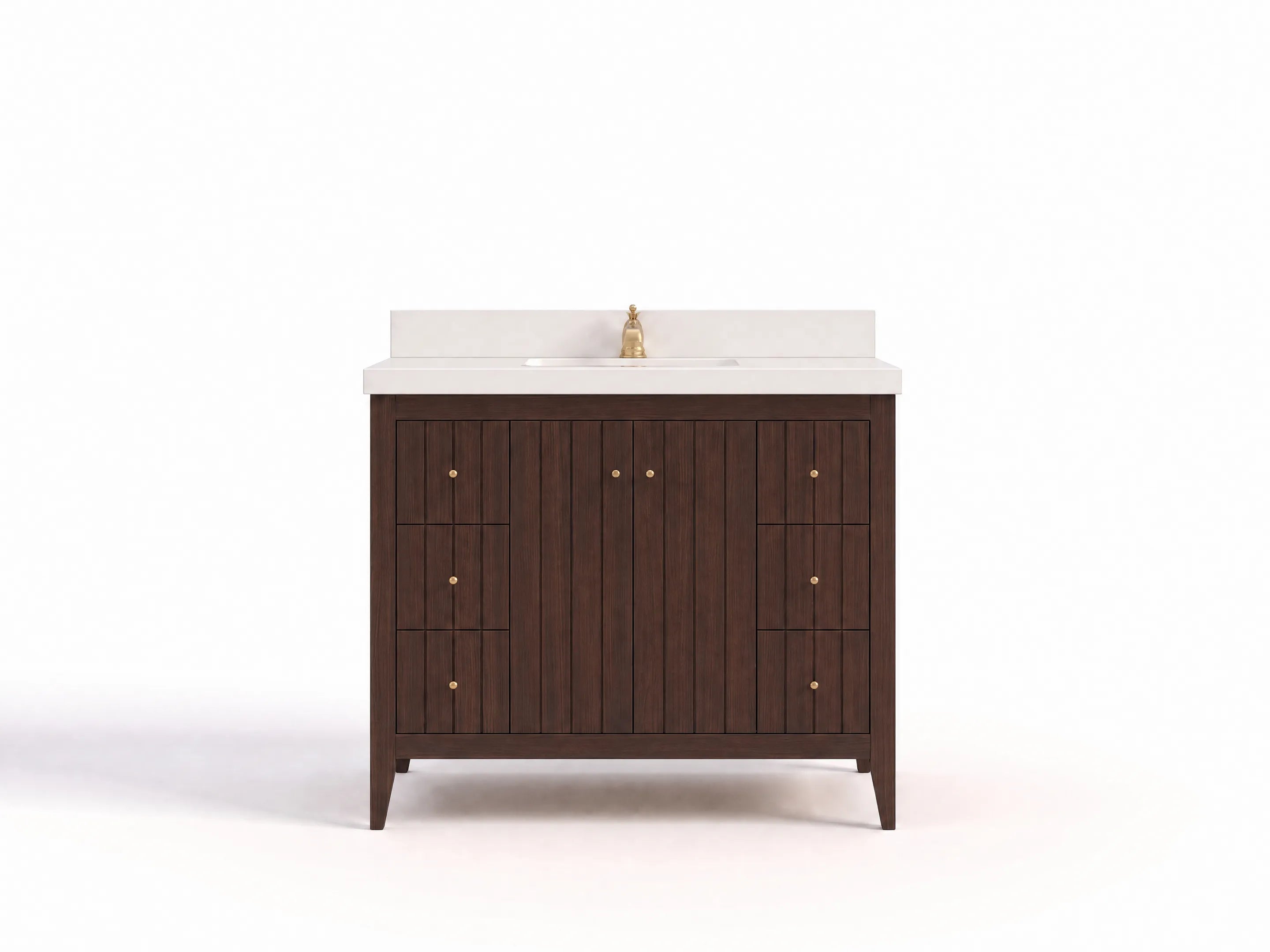 Atlanta Teak Wood 42 in. W x 22 in. D Single Sink Bathroom Vanity