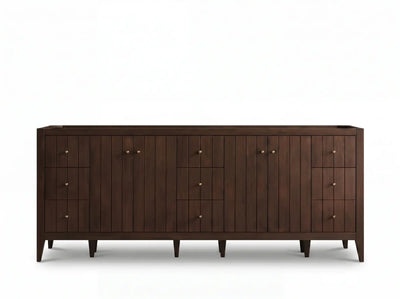 Atlanta Teak Wood 84 in. W x 22 in. D Double Sink Bathroom Vanity
