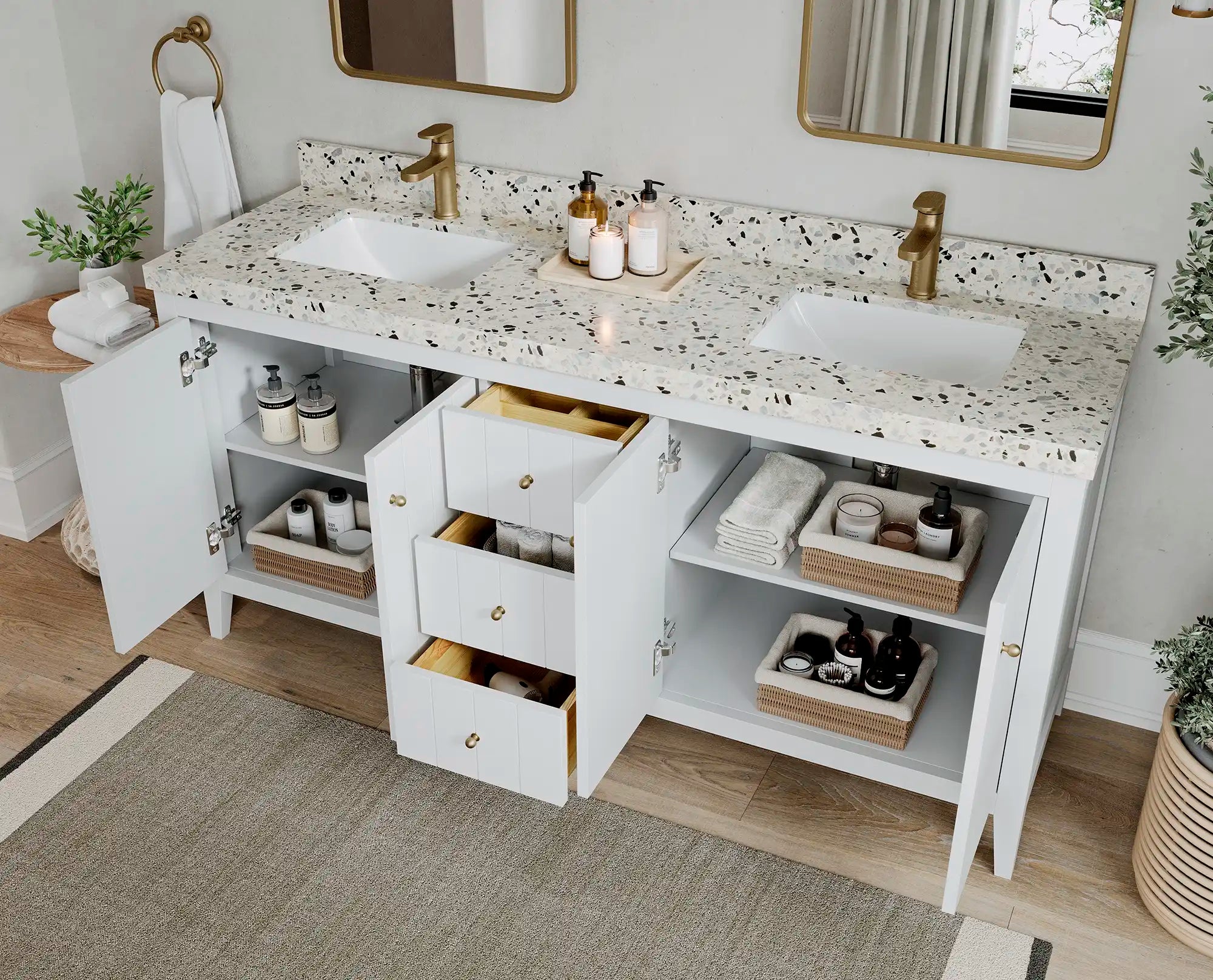 Atlanta 72 in. W x 22 in. D Double Sink Bathroom Vanity