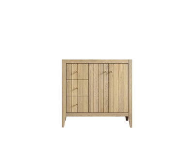 Atlanta White Oak 36 in. W x 22 in. D Right Offset Sink Bathroom Vanity