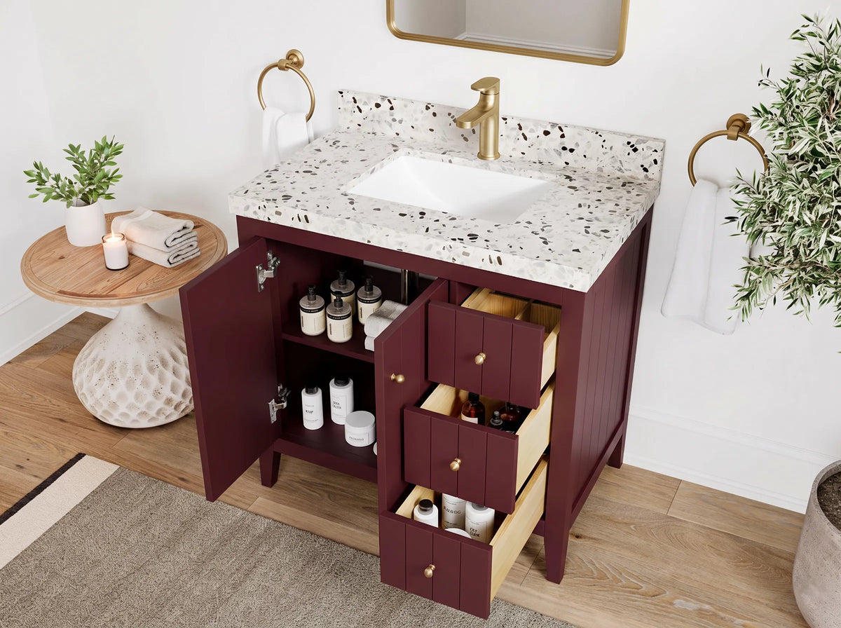 Atlanta 36 in. W x 22 in. D Center Sink Modern Bathroom Vanity