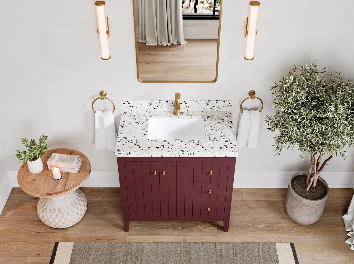 Atlanta 36 in. W x 22 in. D Center Sink Modern Bathroom Vanity