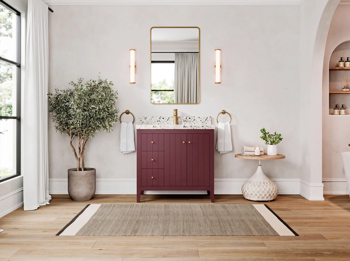 Atlanta 36 in. W x 22 in. D Center Sink Bathroom Vanity for Modern Elegant Bathrooms