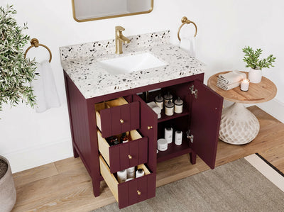 Atlanta 36 in. W x 22 in. D Center Sink Bathroom Vanity for Modern Elegant Bathrooms