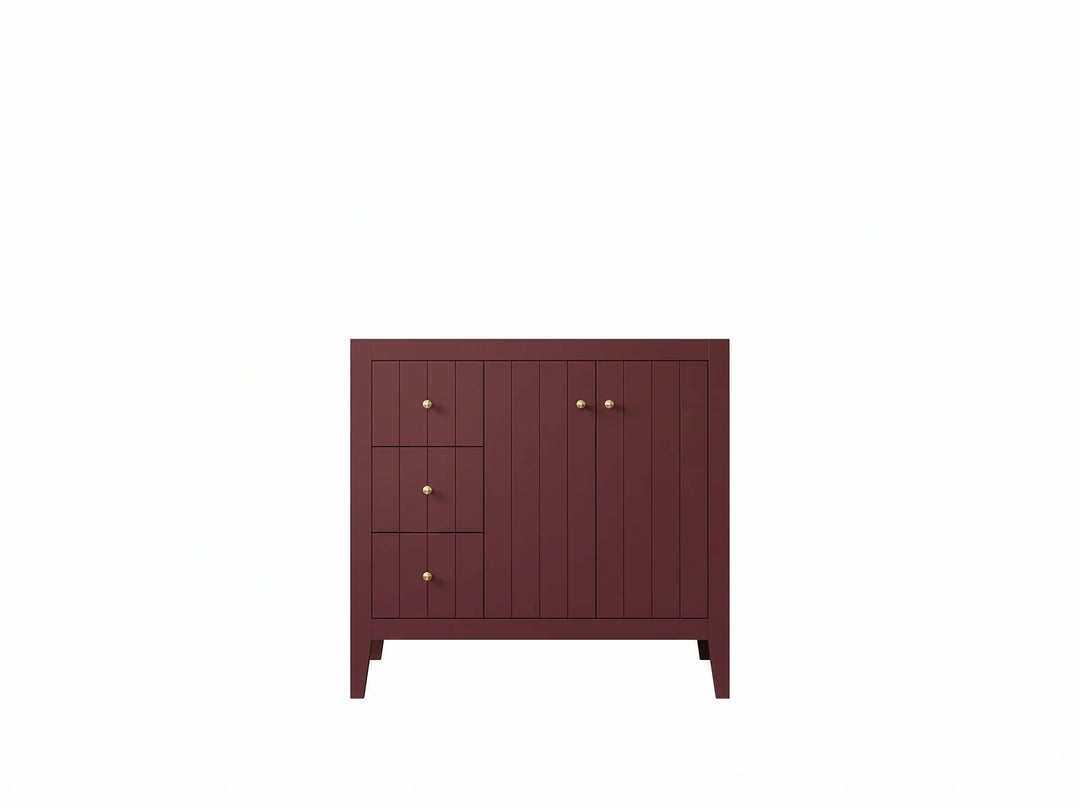 Atlanta 36 in. W x 22 in. D Right Offset Sink Bathroom Vanity | 
              
                Burgundy
                
                  
             - ATL-CAB-BGD-35R - photo №3