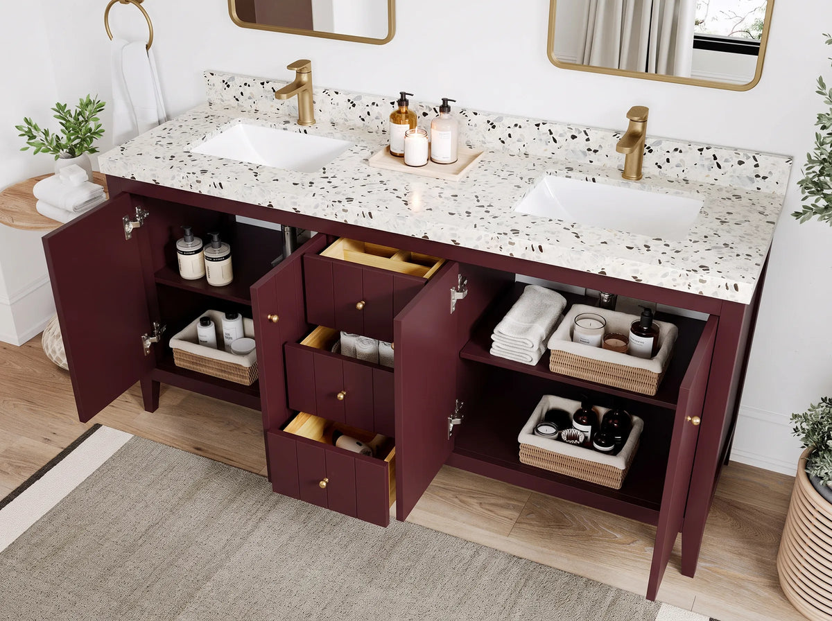 Atlanta 72 in. W x 22 in. D Double Sink Bathroom Vanity