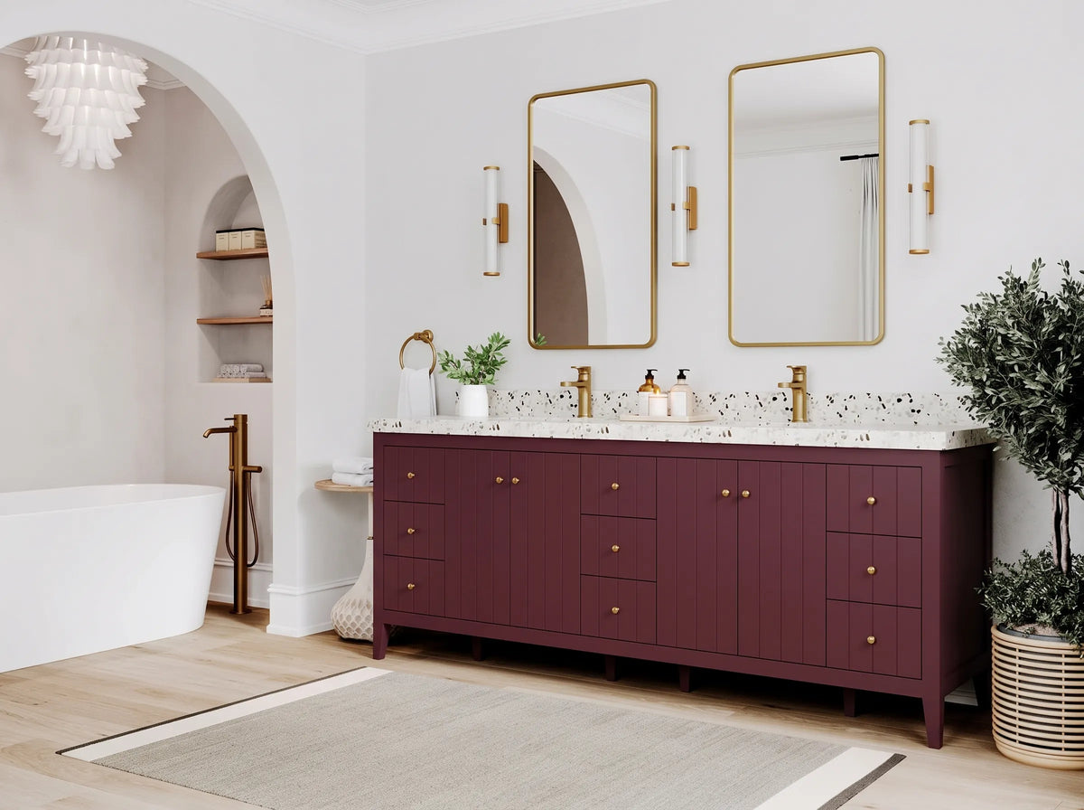 Atlanta 84 in. W x 22 in. D Double Sink Bathroom Vanity