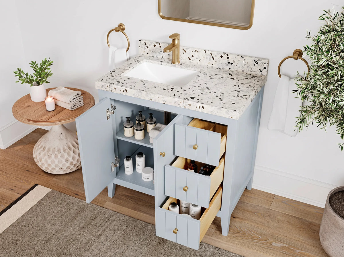Atlanta 36 in. W x 22 in. D Left Offset Sink Bathroom Vanity