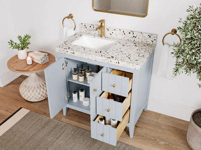 Atlanta 36 in. W x 22 in. D Left Offset Sink Bathroom Vanity