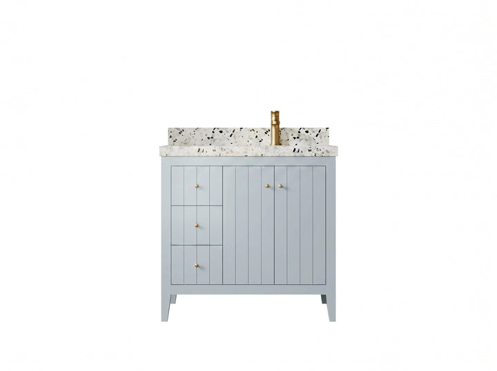 Atlanta 36 in. W x 22 in. D Right Offset Sink Bathroom Vanity - photo 1