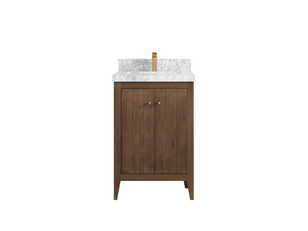 Atlanta Teak Wood 24 in. W x 22 in. D Single Sink Bathroom Vanity