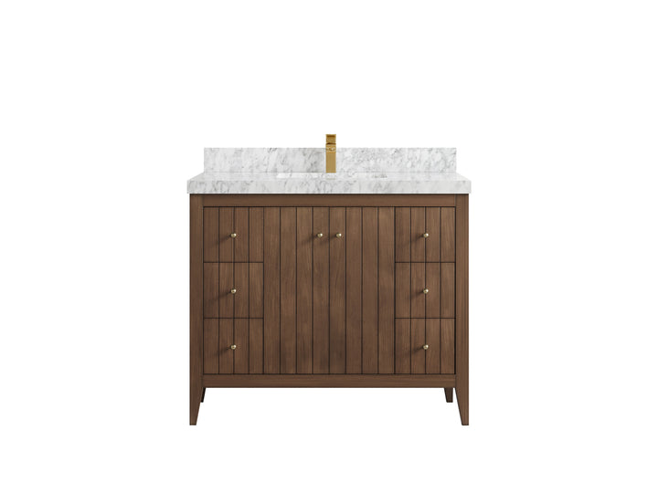 Atlanta Teak Wood 42 in. W x 22 in. D Single Sink Bathroom Vanity - photo 11
