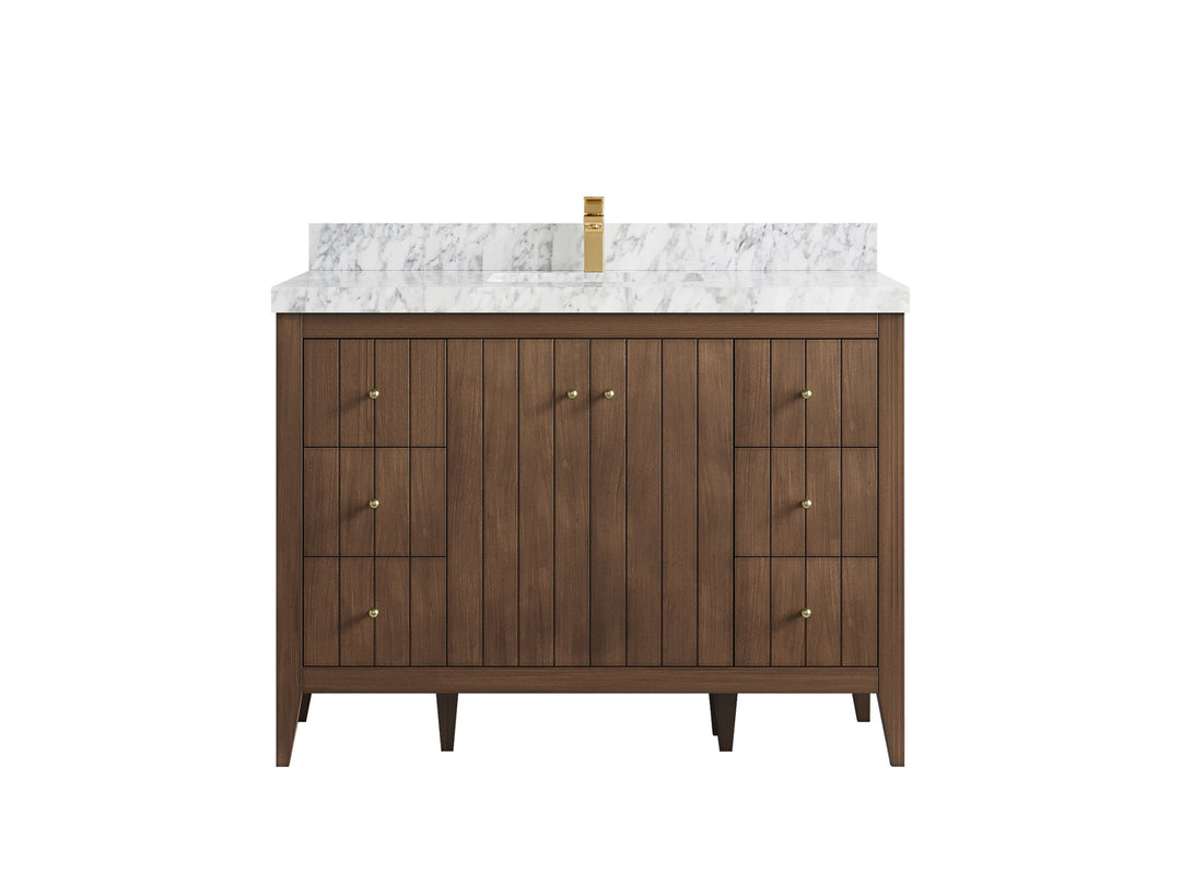Atlanta Teak Wood 48 in. W x 22 in. D Single Sink Bathroom Vanity