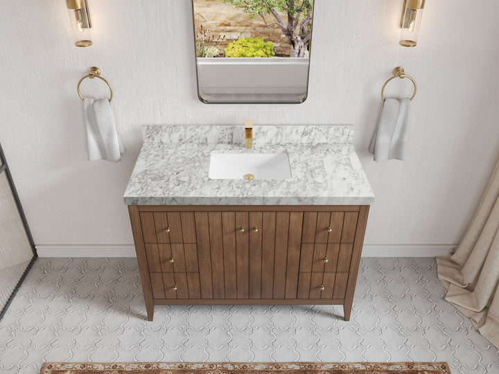 Atlanta Teak Wood 48 in. W x 22 in. D Single Sink Bathroom Vanity - photo 10