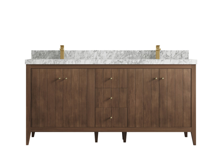 Atlanta Teak Wood 72 in. W x 22 in. D Double Sink Bathroom Vanity - photo 11