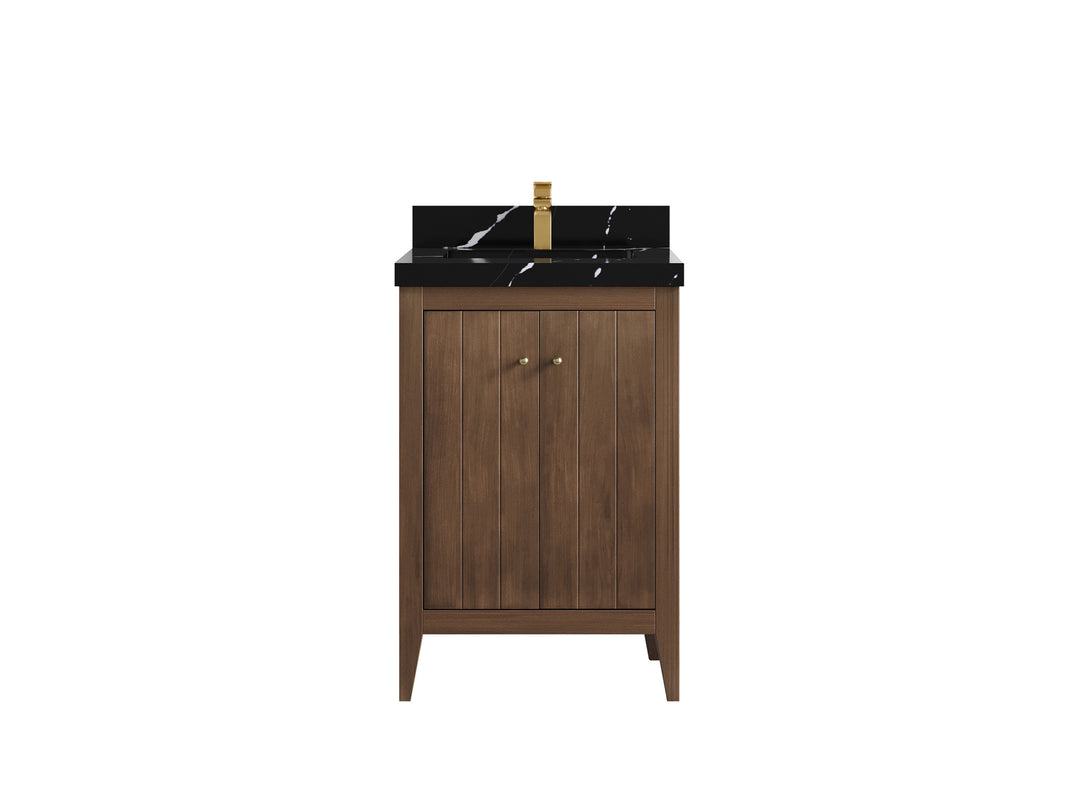 Atlanta Teak Wood 24 in. W x 22 in. D Single Sink Bathroom Vanity