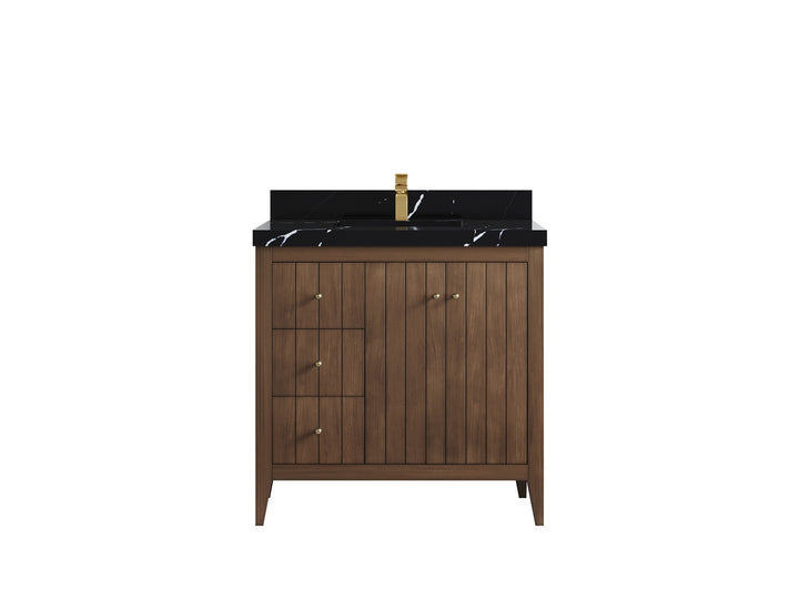 Atlanta Teak Wood 36 in. W x 22 in. D Center Sink Bathroom Vanity - photo 9