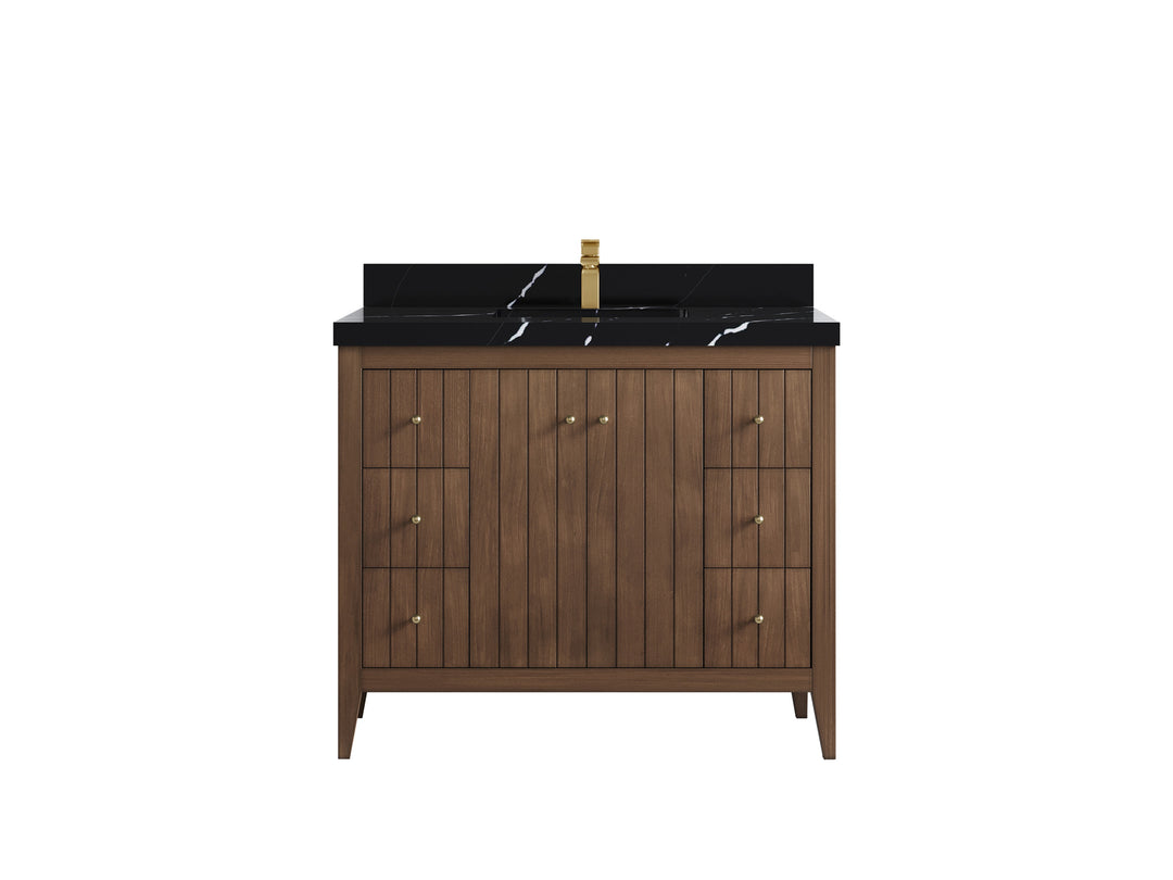 Atlanta Teak Wood 42 in. W x 22 in. D Single Sink Bathroom Vanity