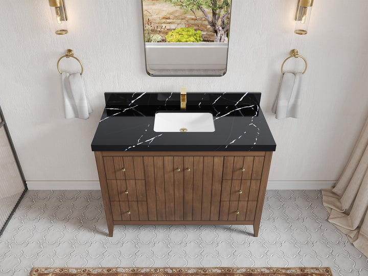 Atlanta Teak Wood 48 in. W x 22 in. D Single Sink Bathroom Vanity - photo 8