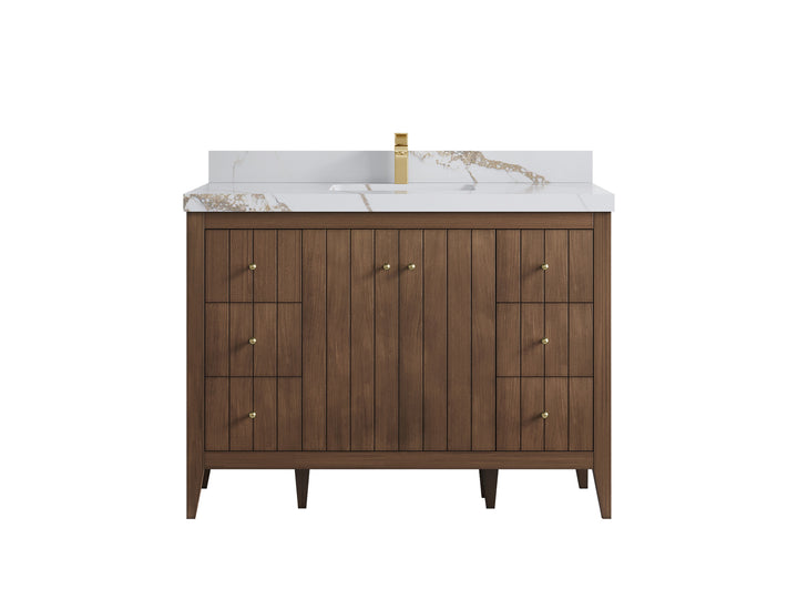 Atlanta Teak Wood 48 in. W x 22 in. D Single Sink Bathroom Vanity - photo 15