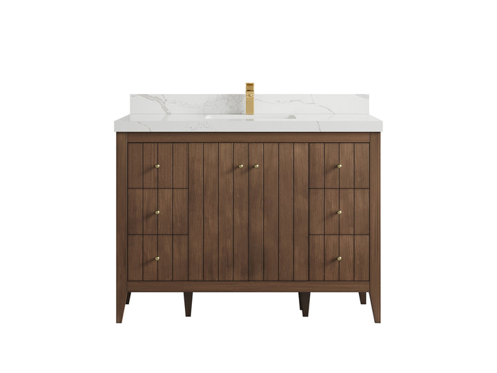 Atlanta Teak Wood 48 in. W x 22 in. D Single Sink Bathroom Vanity - photo 17