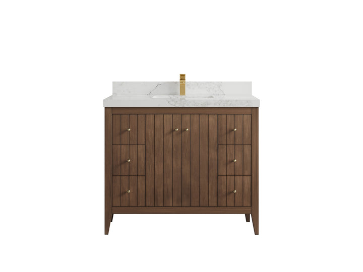 Atlanta Teak Wood 42 in. W x 22 in. D Single Sink Bathroom Vanity - photo 19