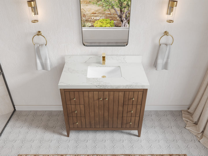 Atlanta Teak Wood 42 in. W x 22 in. D Single Sink Bathroom Vanity - photo 18