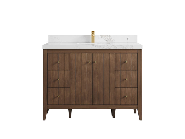 Atlanta Teak Wood 48 in. W x 22 in. D Single Sink Bathroom Vanity - photo 19