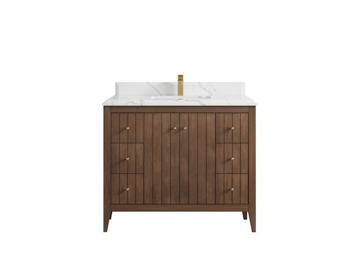 Atlanta Teak Wood 42 in. W x 22 in. D Single Sink Bathroom Vanity - photo 23