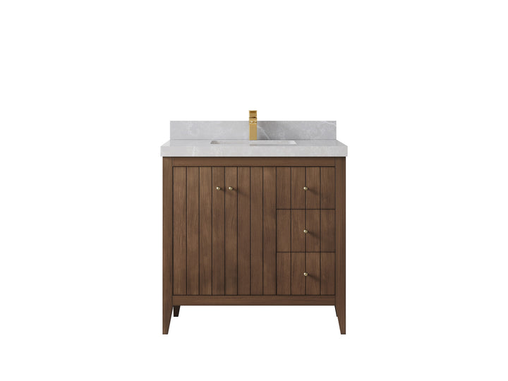 Atlanta Teak Wood 36 in. W x 22 in. D Center Sink Bathroom Vanity - photo 31