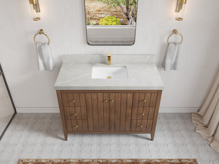 Atlanta Teak Wood 48 in. W x 22 in. D Single Sink Bathroom Vanity - photo 30