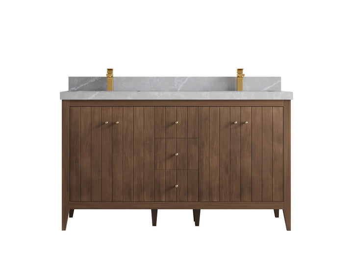 Atlanta Teak Wood 60 in. W x 22 in. D Double Sink Bathroom Vanity - photo 31