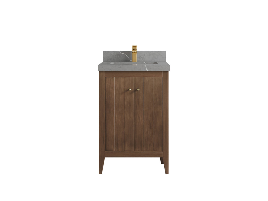 Atlanta Teak Wood 24 in. W x 22 in. D Single Sink Bathroom Vanity