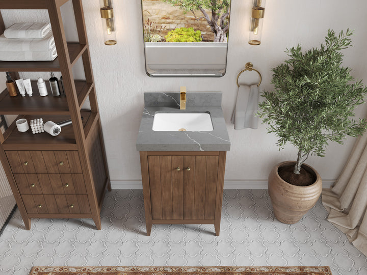 Atlanta Teak Wood 24 in. W x 22 in. D Single Sink Bathroom Vanity - photo 32
