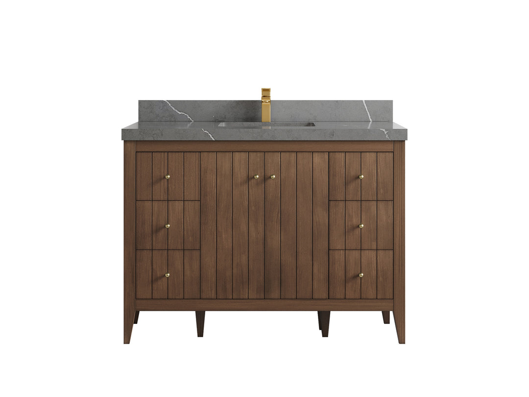 Atlanta Teak Wood 48 in. W x 22 in. D Single Sink Bathroom Vanity