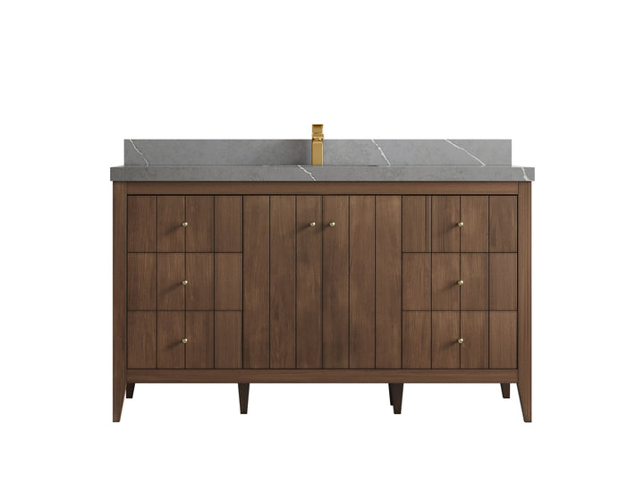 Atlanta Teak Wood 60 in. W x 22 in. D Single Sink Bathroom Vanity - photo 33