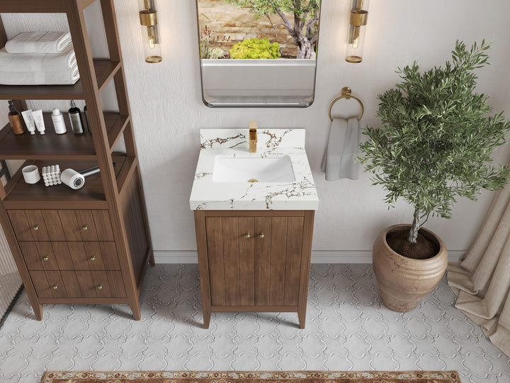 Atlanta Teak Wood 24 in. W x 22 in. D Single Sink Bathroom Vanity - photo 34