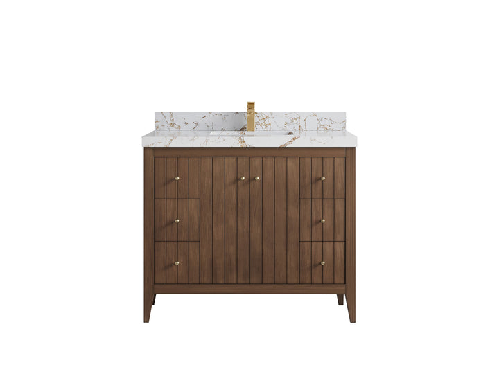Atlanta Teak Wood 42 in. W x 22 in. D Single Sink Bathroom Vanity - photo 37