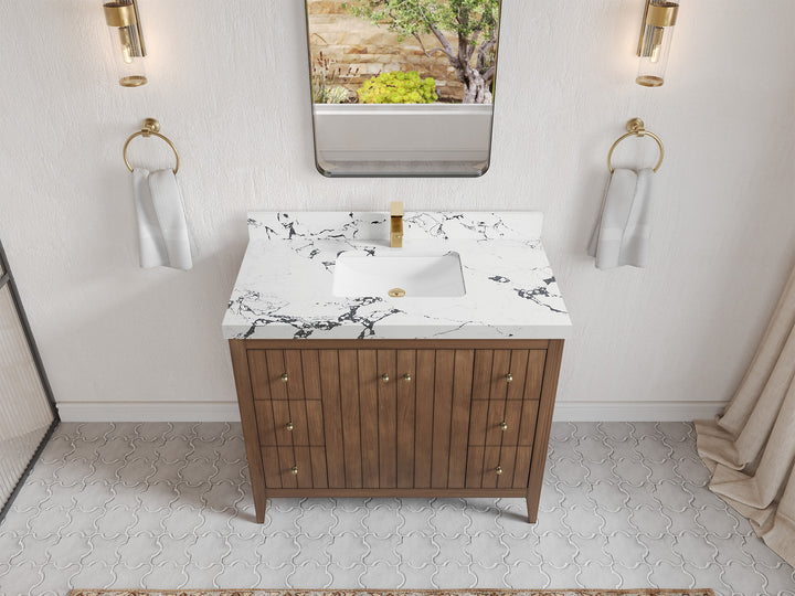 Atlanta Teak Wood 42 in. W x 22 in. D Single Sink Bathroom Vanity - photo 38