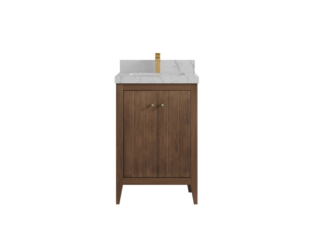 Atlanta Teak Wood 24 in. W x 22 in. D Single Sink Bathroom Vanity