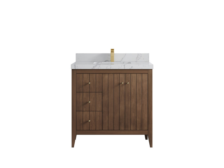 Atlanta Teak Wood 36 in. W x 22 in. D Center Sink Bathroom Vanity - photo 41