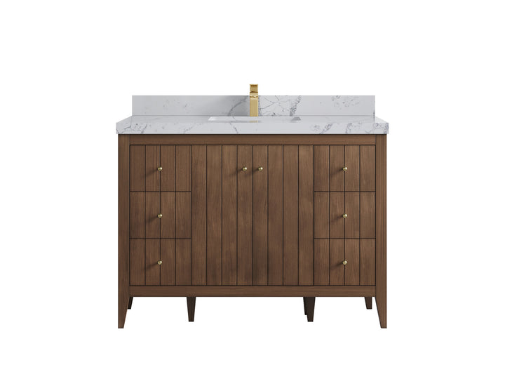 Atlanta Teak Wood 48 in. W x 22 in. D Single Sink Bathroom Vanity - photo 41